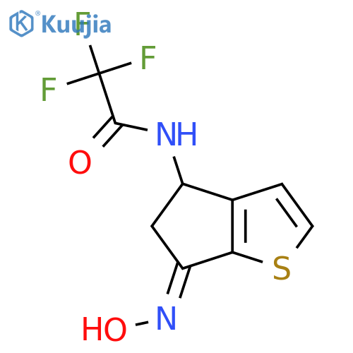 2,2,2-trifluoro-N-[6-(hydroxyimino)-5,6-dihydro-4H-cyclopenta[b]thiophen-4-yl]acetamide structure