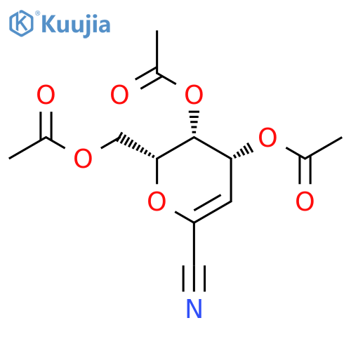 4,5,7-Tri-O-acetyl-2,6-anhydro-3-deoxy-D-lyxo-hept-2-enononitrile structure