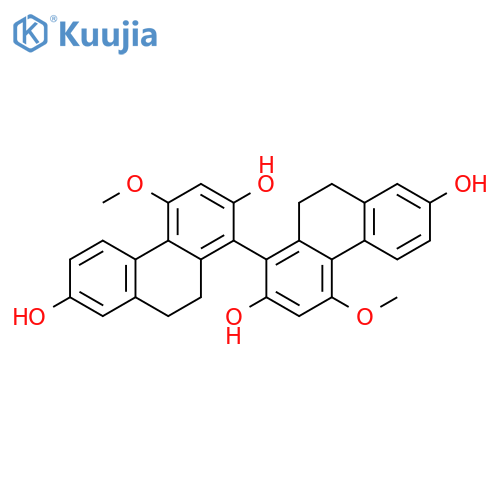 4,4'-dimethoxy-9,9',10,10'-tetrahydro-[1,1'-biphenanthrene]-2,2',7,7'-tetraol structure