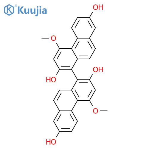 4,4'-dimethoxy-1,1'-biphenanthrene-2,2',7,7'-tetraol structure