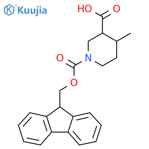 1-(((9H-fluoren-9-yl)methoxy)carbonyl)-4-methylpiperidine-3-carboxylic acid structure