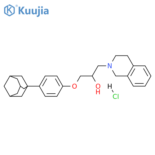 1-[4-(adamantan-1-yl)phenoxy]-3-(1,2,3,4-tetrahydroisoquinolin-2-yl)propan-2-ol hydrochloride structure