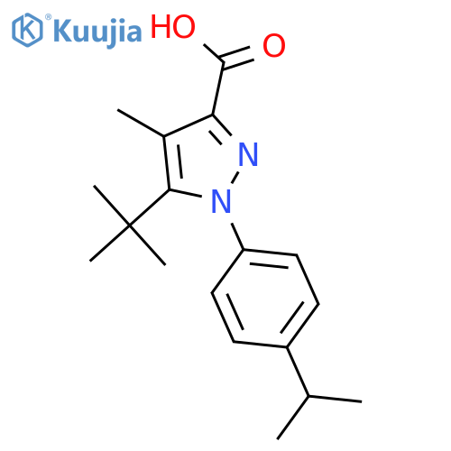 5-tert-butyl-4-methyl-1-(4-propan-2-ylphenyl)pyrazole-3-carboxylic Acid structure