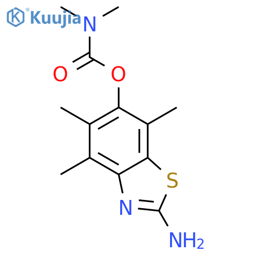 Carbamic acid,dimethyl-, 2-amino-4,5,7-trimethyl-6-benzothiazolyl ester (9CI) structure
