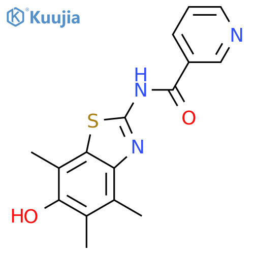 3-Pyridinecarboxamide,N-(6-hydroxy-4,5,7-trimethyl-2-benzothiazolyl)- structure