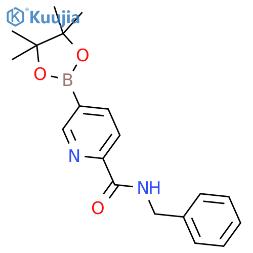 N-benzyl-5-(4,4,5,5-tetramethyl-1,3,2-dioxaborolan-2-yl)picolinamide structure
