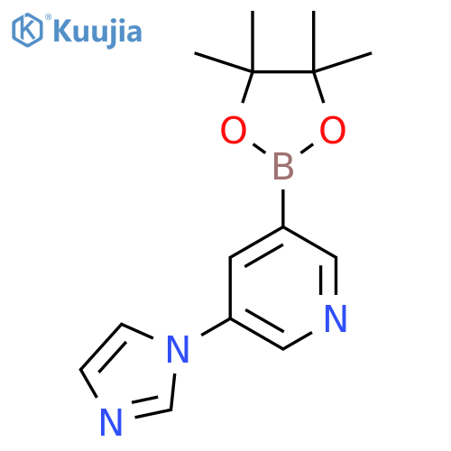 3-(1H-Imidazol-1-yl)-5-(4,4,5,5-tetramethyl-1,3,2-dioxaborolan-2-yl)pyridine structure