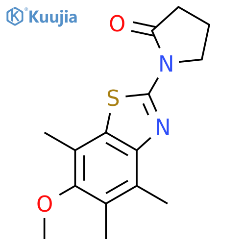 2-Pyrrolidinone,1-(6-methoxy-4,5,7-trimethyl-2-benzothiazolyl)- structure
