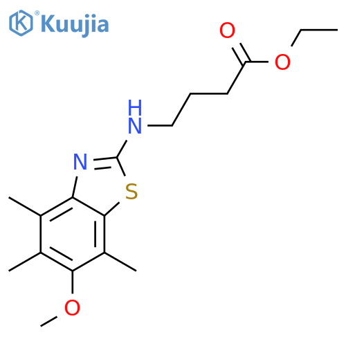Butanoic acid,4-[(6-methoxy-4,5,7-trimethyl-2-benzothiazolyl)amino]-, ethyl ester structure