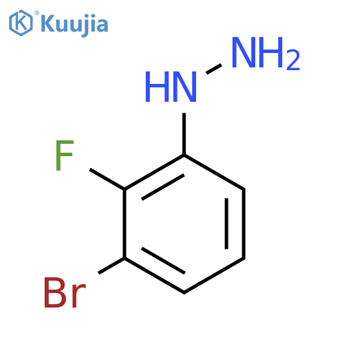 (3-Bromo-2-fluorophenyl)hydrazine structure