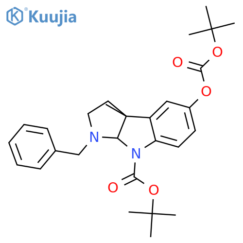 2-methyl-2-propanyl (3as)-1-benzyl-3a-methyl-5-({[(2-methyl-2-pro Panyl)oxy]carbonyl}oxy)-2,3,3a,8a-tetrahydropyrrolo[2,3-b]indole- 8(1h)-carboxylate structure