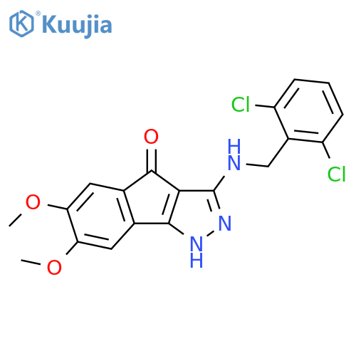 3-((2,6-dichlorobenzyl)amino)-6,7-dimethoxyindeno1,2-cpyrazol-4(1H)-one structure
