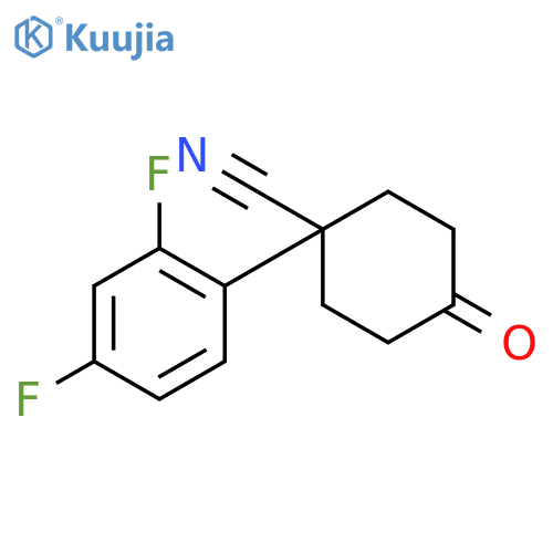 1-(2,4-difluorophenyl)-4-oxocyclohexane-1-carbonitrile structure