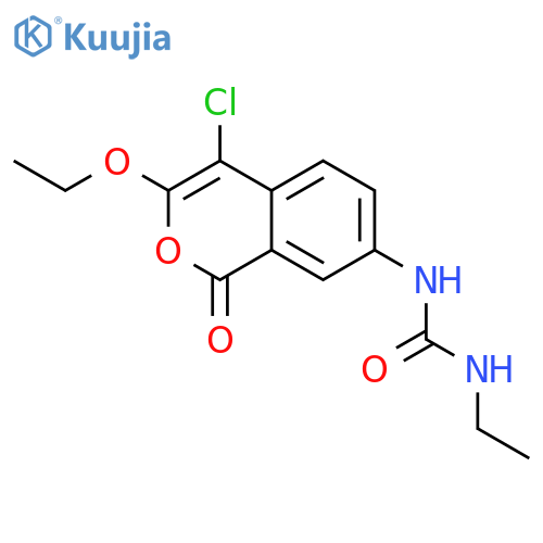 Urea, N-(4-chloro-3-ethoxy-1-oxo-1H-2-benzopyran-7-yl)-N'-ethyl- structure