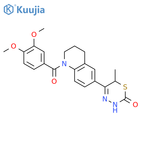 2H-1,3,4-Thiadiazin-2-one,5-[1-(3,4-dimethoxybenzoyl)-1,2,3,4-tetrahydro-6-quinolinyl]-3,6-dihydro-6-methyl- structure
