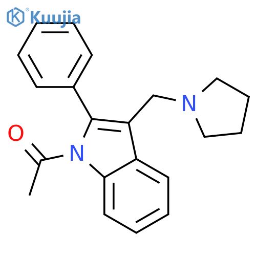 Ethanone,1-[2-phenyl-3-(1-pyrrolidinylmethyl)-1H-indol-1-yl]- structure