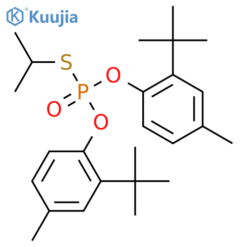 Phosphorothioic acid,O,O-bis[2-(1,1-dimethylethyl)-4-methylphenyl] S-(1-methylethyl) ester structure