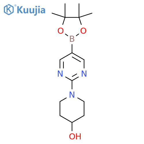 1-5-(Tetramethyl-1,3,2-dioxaborolan-2-yl)pyrimidin-2-ylpiperidin-4-ol structure