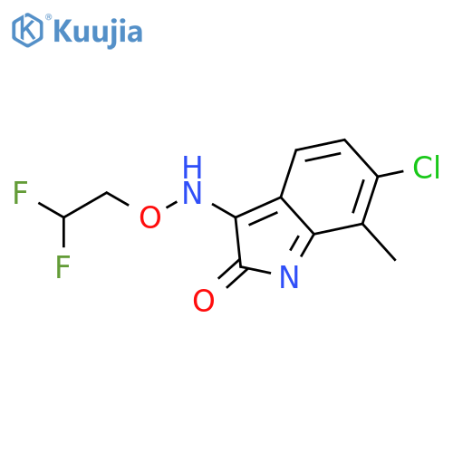 6-chloro-3-(2,2-difluoroethoxyamino)-7-methylindol-2-one structure