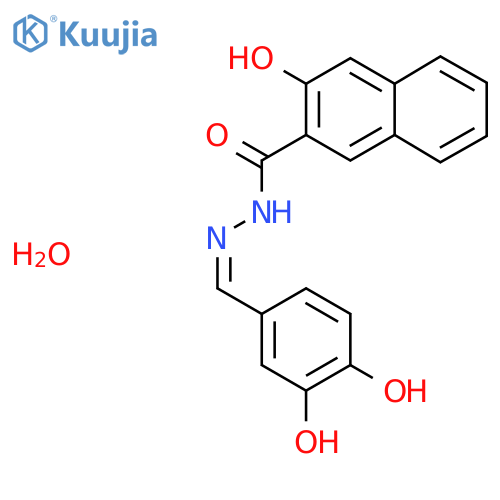 N-[(Z)-(3,4-Dihydroxyphenyl)methylideneamino]-3-hydroxynaphthalene-2-carboxamide;hydrate structure