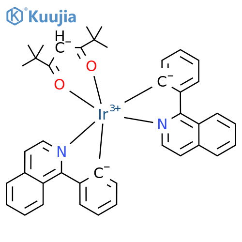 Bis(phenylisoquinoline)(2,2,6,6-tetramethylheptane-3,5-dionate)iridium(III) structure
