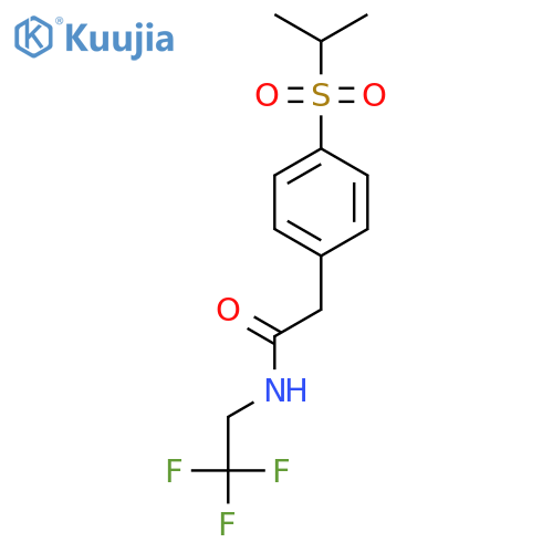 2-4-(propane-2-sulfonyl)phenyl-N-(2,2,2-trifluoroethyl)acetamide structure