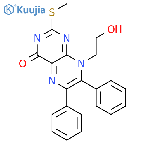 4(8H)-Pteridinone, 8-(2-hydroxyethyl)-2-(methylthio)-6,7-diphenyl- structure