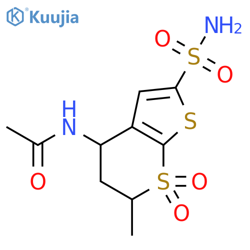 N-Methyl-7,7-dioxido-2-sulfamoyl-5,6-dihydro-4H-thieno2,3-bthiopyran-4-yl acetamide structure
