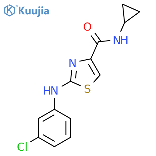 2-(3-chlorophenyl)amino-N-cyclopropyl-1,3-thiazole-4-carboxamide structure