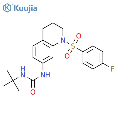 3-tert-butyl-1-[1-(4-fluorobenzenesulfonyl)-1,2,3,4-tetrahydroquinolin-7-yl]urea structure