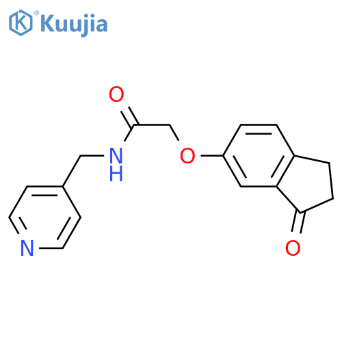 2-(3-oxo-2,3-dihydro-1H-inden-5-yl)oxy-N-(pyridin-4-yl)methylacetamide structure