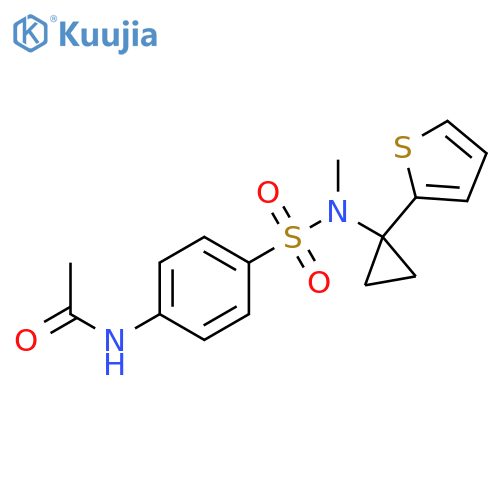 N-4-({1-(thiophen-2-yl)cyclopropylmethyl}sulfamoyl)phenylacetamide structure