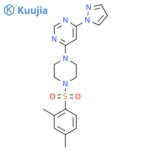 4-4-(2,4-dimethylbenzenesulfonyl)piperazin-1-yl-6-(1H-pyrazol-1-yl)pyrimidine structure