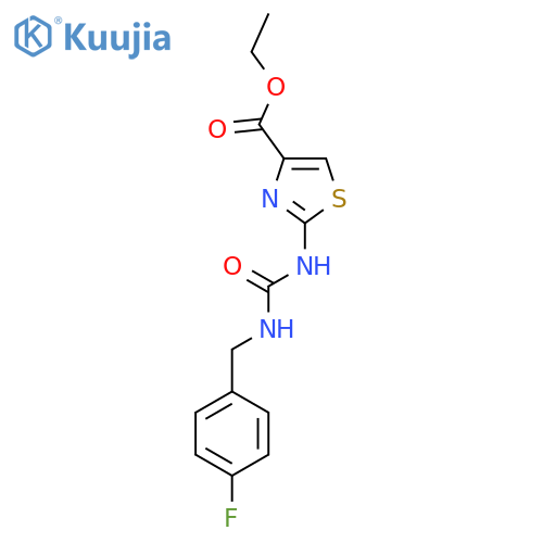 ethyl 2-({(4-fluorophenyl)methylcarbamoyl}amino)-1,3-thiazole-4-carboxylate structure