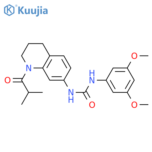 1-(3,5-dimethoxyphenyl)-3-1-(2-methylpropanoyl)-1,2,3,4-tetrahydroquinolin-7-ylurea structure
