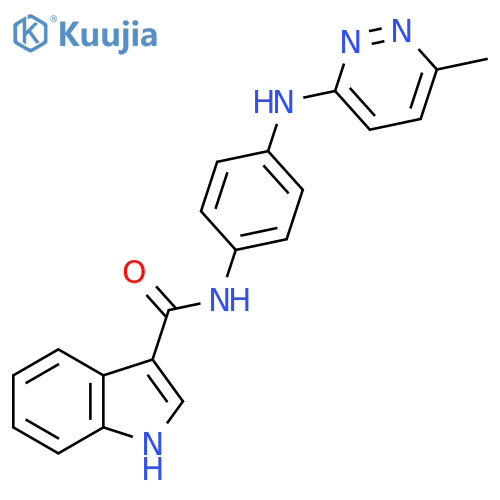 N-{4-(6-methylpyridazin-3-yl)aminophenyl}-1H-indole-3-carboxamide structure