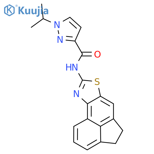 1-(propan-2-yl)-N-{5-thia-3-azatetracyclo6.6.1.0^{2,6}.0^{11,15}pentadeca-1(15),2(6),3,7,11,13-hexaen-4-yl}-1H-pyrazole-3-carboxamide structure