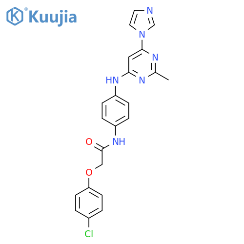 2-(4-chlorophenoxy)-N-(4-{6-(1H-imidazol-1-yl)-2-methylpyrimidin-4-ylamino}phenyl)acetamide structure