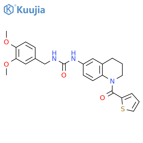 1-(3,4-dimethoxyphenyl)methyl-3-1-(thiophene-2-carbonyl)-1,2,3,4-tetrahydroquinolin-6-ylurea structure
