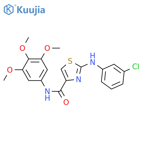 2-(3-chlorophenyl)amino-N-(3,4,5-trimethoxyphenyl)-1,3-thiazole-4-carboxamide structure