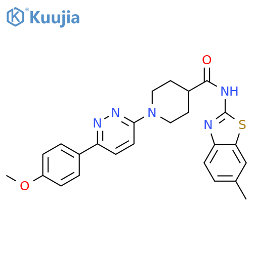 1-[6-(4-methoxyphenyl)pyridazin-3-yl]-N-(6-methyl-1,3-benzothiazol-2-yl)piperidine-4-carboxamide structure