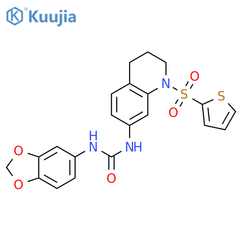 3-(2H-1,3-benzodioxol-5-yl)-1-1-(thiophene-2-sulfonyl)-1,2,3,4-tetrahydroquinolin-7-ylurea structure