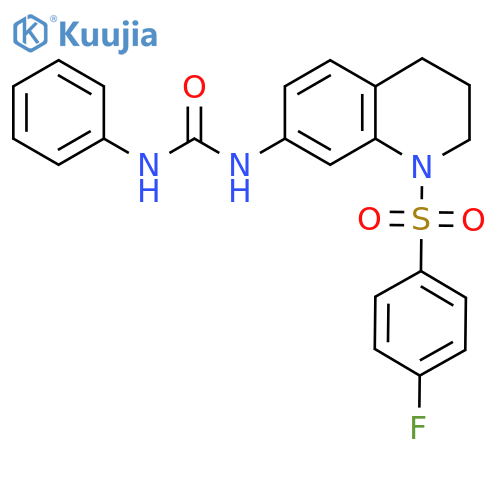 3-1-(4-fluorobenzenesulfonyl)-1,2,3,4-tetrahydroquinolin-7-yl-1-phenylurea structure