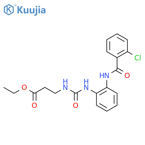 ethyl 3-({2-(2-chlorobenzamido)phenylcarbamoyl}amino)propanoate structure
