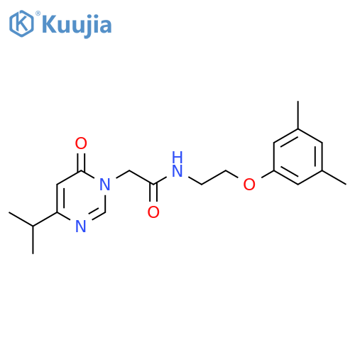 N-2-(3,5-dimethylphenoxy)ethyl-2-6-oxo-4-(propan-2-yl)-1,6-dihydropyrimidin-1-ylacetamide structure