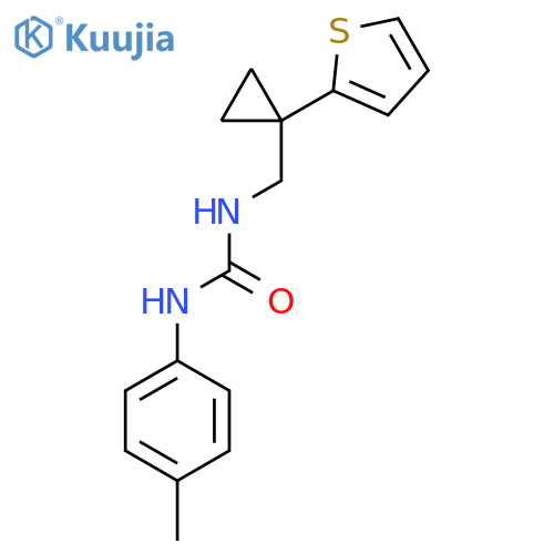 1-(4-methylphenyl)-3-{1-(thiophen-2-yl)cyclopropylmethyl}urea structure