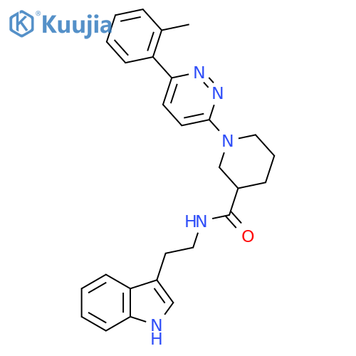 N-2-(1H-indol-3-yl)ethyl-1-6-(2-methylphenyl)pyridazin-3-ylpiperidine-3-carboxamide structure