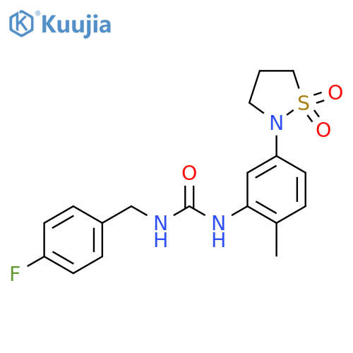 3-5-(1,1-dioxo-1lambda6,2-thiazolidin-2-yl)-2-methylphenyl-1-(4-fluorophenyl)methylurea structure