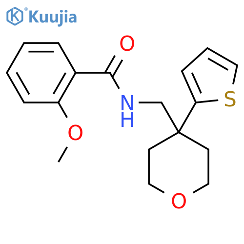 2-methoxy-N-{4-(thiophen-2-yl)oxan-4-ylmethyl}benzamide structure