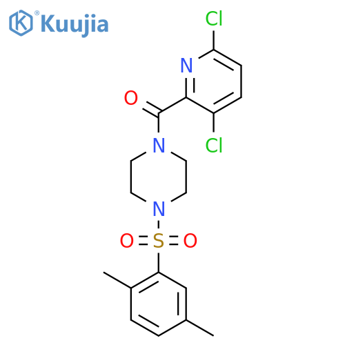 1-(3,6-Dichloropyridine-2-carbonyl)-4-(2,5-dimethylbenzenesulfonyl)piperazine structure